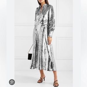 Ganni Silver Sequin Dress